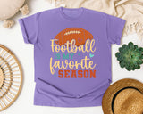 Football Is My Favorite Season Heart graphic tee in Violet