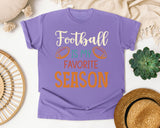 Football Is My Favorite Season Orange graphic tee in Violet