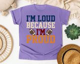 Im Loud Because Im Proud Navy graphic tee in Violet