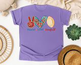 Peace Love Football Leopard graphic tee in Violet