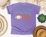 My Heart Is On The Line graphic tee in Violet