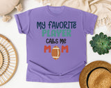 My Favorite Player Calls Me Mom Navy graphic tee in Violet
