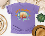 My Heart Is On That Field Orange graphic tee in Violet