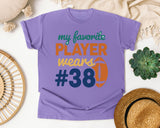 My Favorite Player Wears Number 38 graphic tee in Violet
