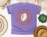 Livin That Football Mom Life Circle graphic tee in Violet