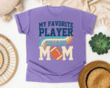 My Favorite Player Calls Me Mom Vintage graphic tee in Violet