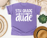5th Grade Dude White 2 graphic tee in Violet