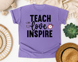 Teach Love Inspire Coffee graphic tee in Violet