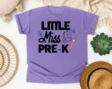 Little Miss Pre-K Paintbrush graphic tee in Violet