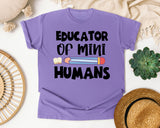 Educator Of Mini Humans graphic tee in Violet