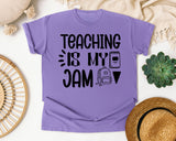 Teaching Is My Jam Backpack graphic tee in Violet