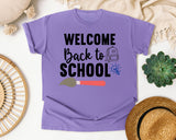Welcome Back To School Paintbrush graphic tee in Violet