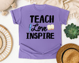 Teach Love Inspire Book graphic tee in Violet