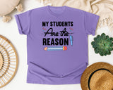 My Students Are The Reason Pencil graphic tee in Violet