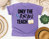 Only The Brave Teach graphic tee in Violet