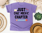 Just One More Chapter graphic tee in Violet