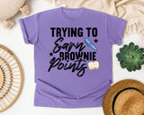 Trying To Earn Brownie Points graphic tee in Violet