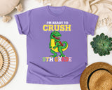 Im Ready To Crush 5th Grade Dino graphic tee in Violet