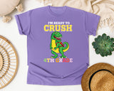 Im Ready To Crush 4th Grade Dino graphic tee in Violet