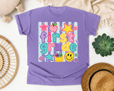 First Grade Crayons Smiley graphic tee in Violet