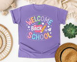 Welcome Back To School Neon graphic tee in Violet