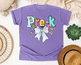 Pre-K Paper Bow graphic tee in Violet