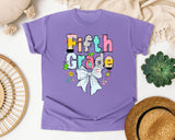 Fifth Grade Paper Bow graphic tee in Violet