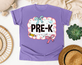 Pre-K Scallop Bow graphic tee in Violet