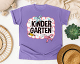 Kindergarten Scallop Bow graphic tee in Violet