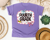 Fourth Grade Scallop Bow graphic tee in Violet