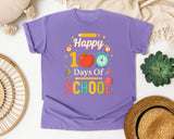 Happy 100 Days Of School Apple Clock graphic tee in Violet