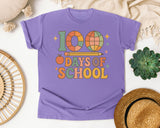 100 Days Of School Globe Pencil graphic tee in Violet
