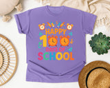 Happy 100 Days Of School Alarm Clocks graphic tee in Violet