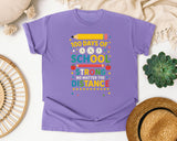 100 Days Of School Strong No Matter The Distance graphic tee in Violet