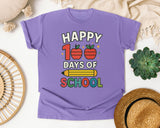 Happy 100 Days Of School Apples graphic tee in Violet