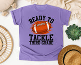 Ready To Tackle Third Grade graphic tee in Violet
