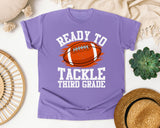 Ready To Tackle Third Grade White graphic tee in Violet