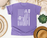 BBQ Tools American Flag White graphic tee in Violet