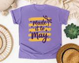 Made It To May graphic tee in Violet