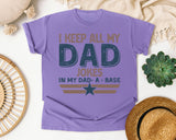 I Keep All My Dad Jokes In My Dad-A-Base Grey graphic tee in Violet