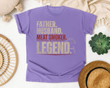 Father Husband Meat Smoker Legend Pink graphic tee in Violet
