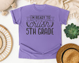 I'm Ready To Crush 5th Grade Grey graphic tee in Violet