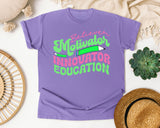 Believer Motivator Innovator Educator graphic tee in Violet