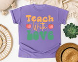 Teach With Love graphic tee in Violet