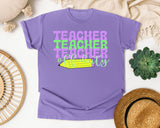 Teacher Teacher Teacher graphic tee in Violet