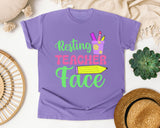 Resting Teacher Face graphic tee in Violet