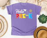 Hello Pre-K graphic tee in Violet