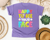 Happy To See Your Face graphic tee in Violet
