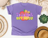 Teacher Off Duty Apple graphic tee in Violet