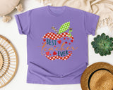Best Teacher Ever Apple graphic tee in Violet